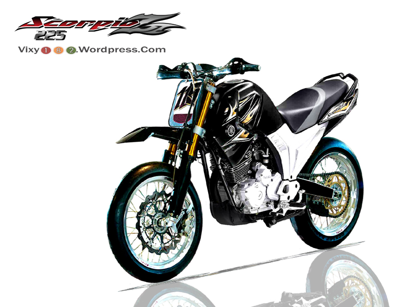 scorpio z 225 motorcycle modifikasi  scorpio yamaha motard 